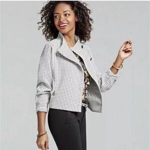 CAbi Women's Black and White Checkered Jacket Size M